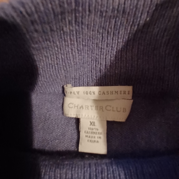 Double Cashmere Mock Neck Sweater • Charter Club • Purple • Size XL - Picture 7 of 10